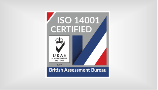 ISO 14001 UKAS 2020 certified